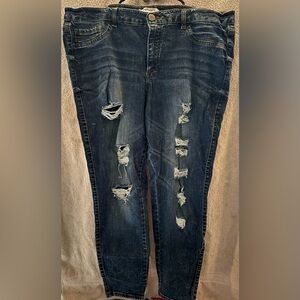 Refuge + Dark Blue Distressed Skinny Jeans 18